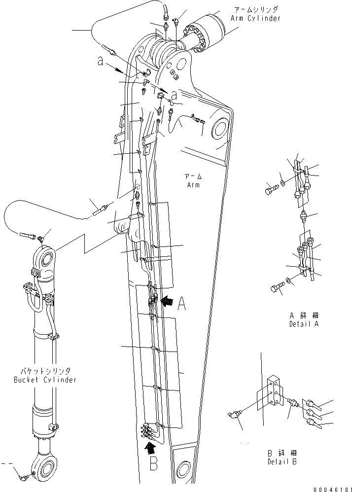 Схема запчастей Komatsu PC1250-8R - РУКОЯТЬ (.7M) (СМАЗКА) (ДЛЯ ЭКСКАВАТ.)(№-) РАБОЧЕЕ ОБОРУДОВАНИЕ