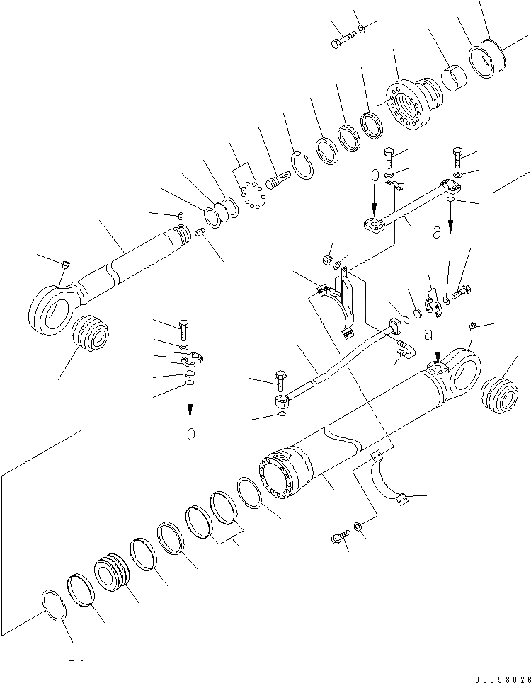 Схема запчастей Komatsu PC1250-8R - ЦИЛИНДР РУКОЯТИ(FR LADER)(№-) ОСНОВН. КОМПОНЕНТЫ И РЕМКОМПЛЕКТЫ