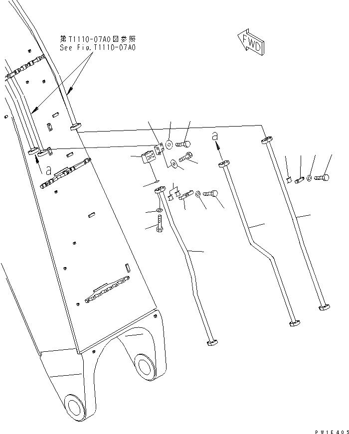 Схема запчастей Komatsu PC1250SP-8R - СТРЕЛА (7.8M) (ЦИЛИНДР КОВША ТРУБЫ) (НИЖН.) (ЭКСКАВАТ.)(№-) РАБОЧЕЕ ОБОРУДОВАНИЕ