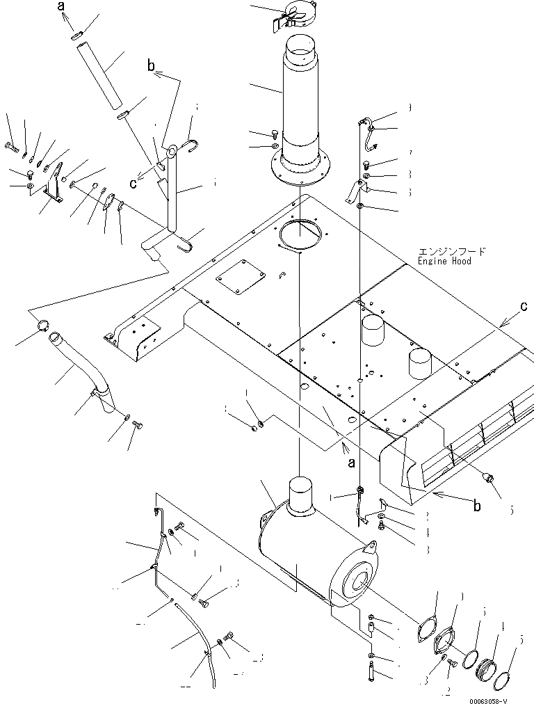 Схема запчастей Komatsu PC1250-8R - ВЫПУСКН. (+C СПЕЦ-Я.)(№-) КОМПОНЕНТЫ ДВИГАТЕЛЯ
