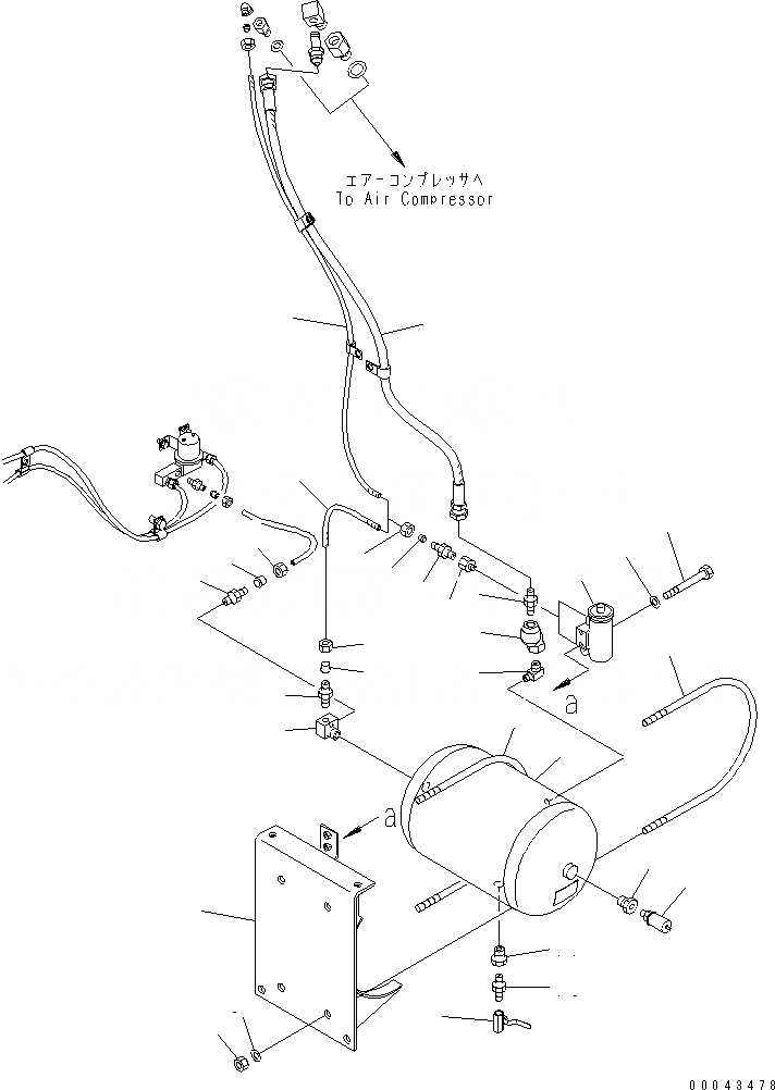 Схема запчастей Komatsu PC1250-8R - ВОЗД. СИСТЕМА (ВОЗД. БАЛЛОН)(№-) ВОЗД. СИСТЕМА