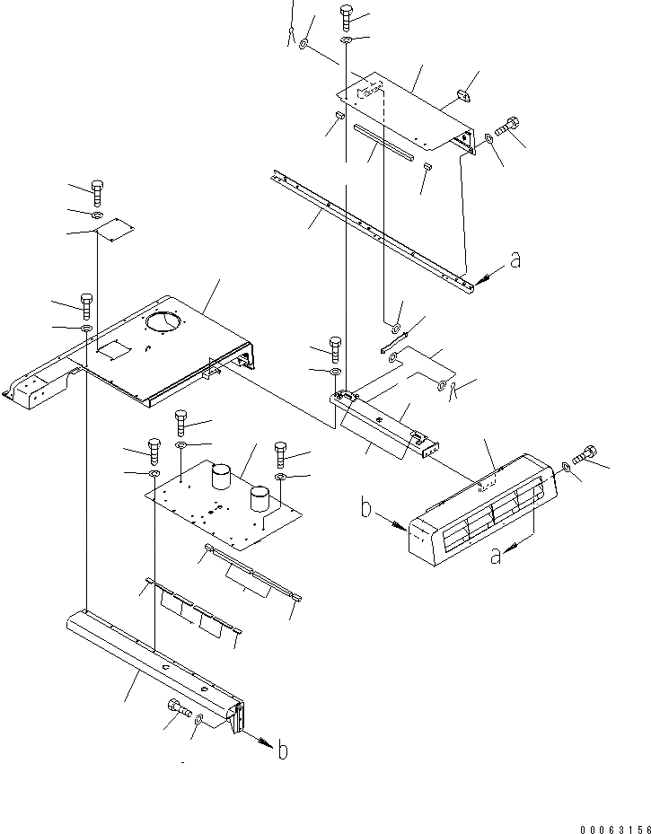 Схема запчастей Komatsu PC1250-8R - КАПОТ (+C СПЕЦ-Я.) (/)(№-) ЧАСТИ КОРПУСА