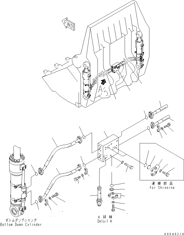Схема запчастей Komatsu PC1250-8R - НИЖН. ЛИНИЯ ЦИЛИНДРА КОВША (ТРУБЫ) (ДЛЯ ПОГРУЗ.)(№-) РАБОЧЕЕ ОБОРУДОВАНИЕ