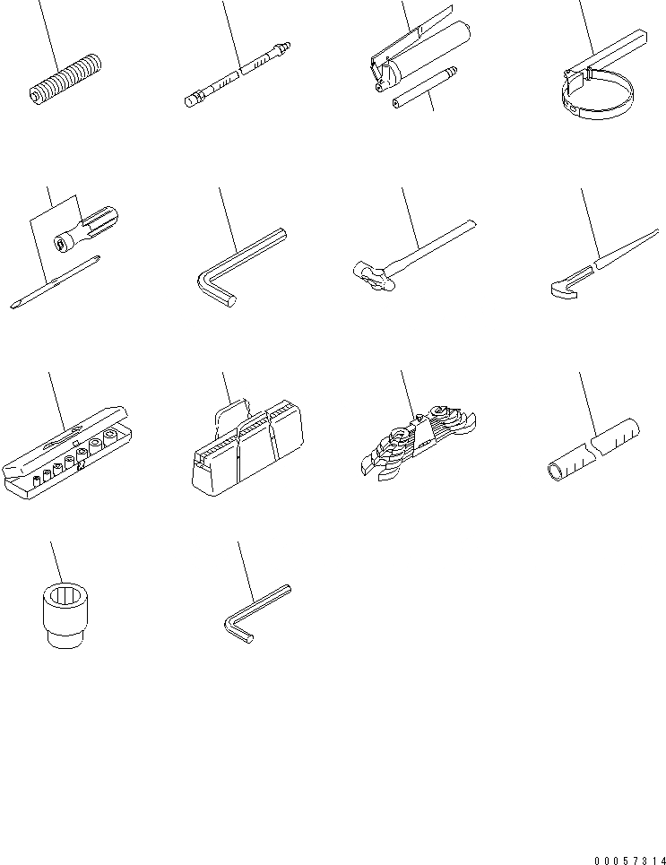 Схема запчастей Komatsu PC1250-8R - ИНСТРУМЕНТ(№-) АКСЕССУАРЫ