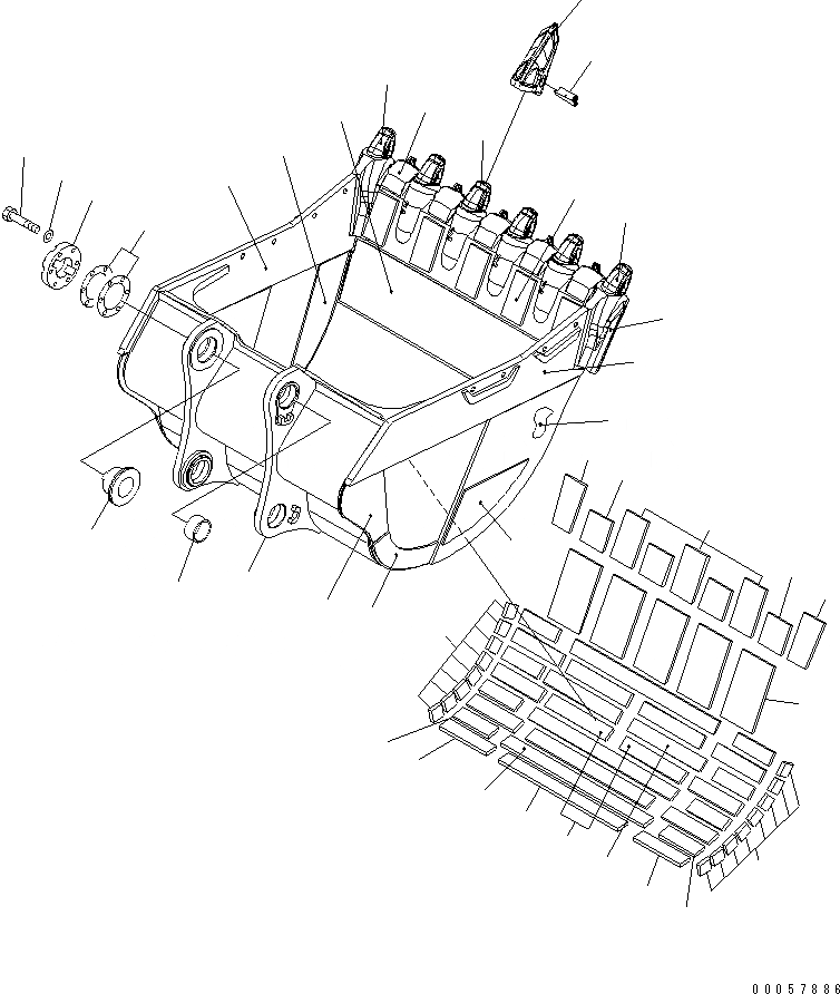 Схема запчастей Komatsu PC1250SP-8R - КОВШ .7M¤ 8MM (ГОРИЗОНТАЛЬН. ПАЛЕЦ) (SP)(№-) РАБОЧЕЕ ОБОРУДОВАНИЕ