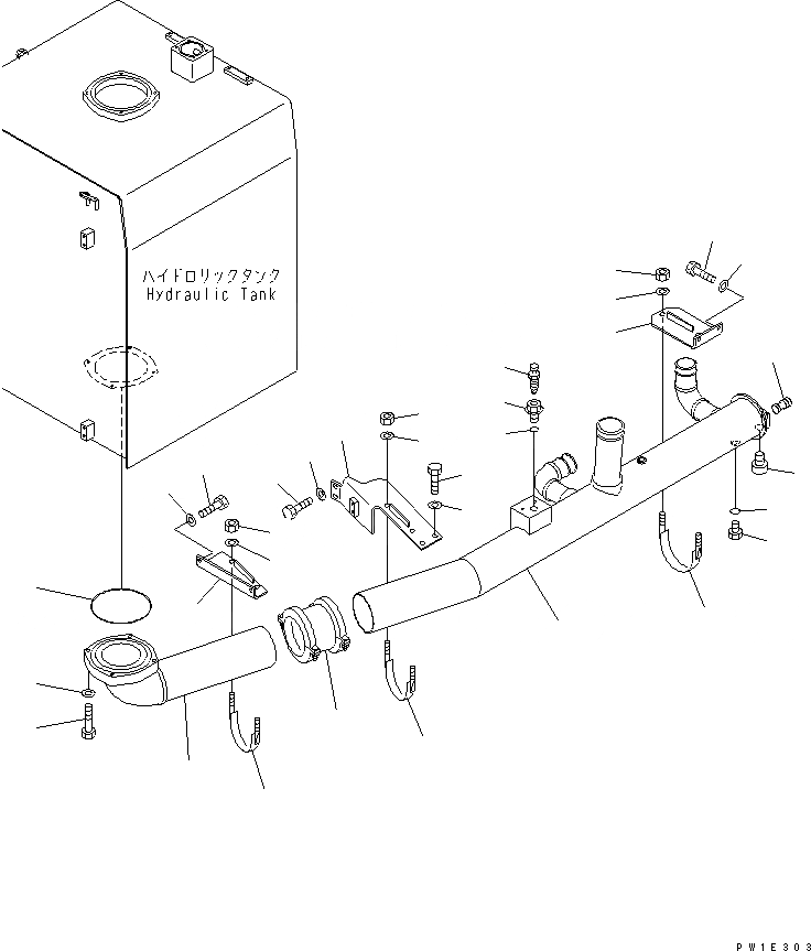 Схема запчастей Komatsu PC1250LC-7 - ВСАСЫВ. ТРУБЫ (ГИДР. БАК.) ГИДРАВЛИКА
