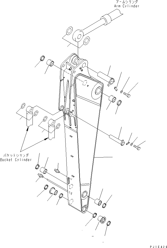 Схема запчастей Komatsu PC1250LC-7 - РУКОЯТЬ (.M) (ДЛЯ ЭКСКАВАТ.) РАБОЧЕЕ ОБОРУДОВАНИЕ