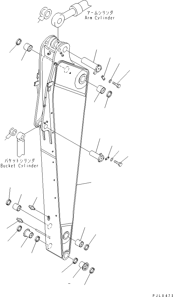 Схема запчастей Komatsu PC1250LC-7 - РУКОЯТЬ (.7M) (ДЛЯ ЭКСКАВАТ.) РАБОЧЕЕ ОБОРУДОВАНИЕ