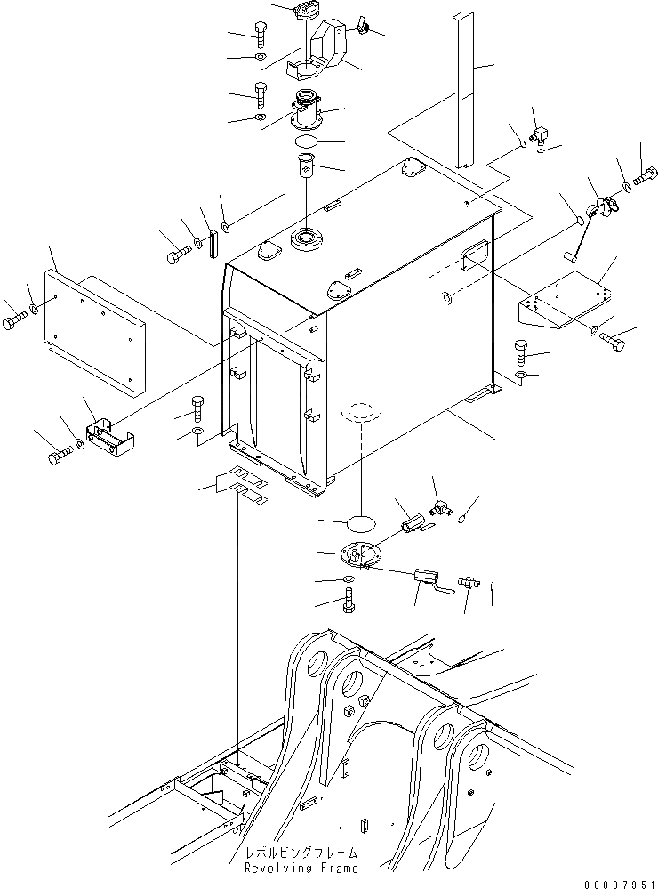 Схема запчастей Komatsu PC1250SP-7 - ТОПЛИВН. БАК. (ДЛЯ ЗАПЫЛЕНН. РАЙОНОВ) ТОПЛИВН. БАК. AND КОМПОНЕНТЫ