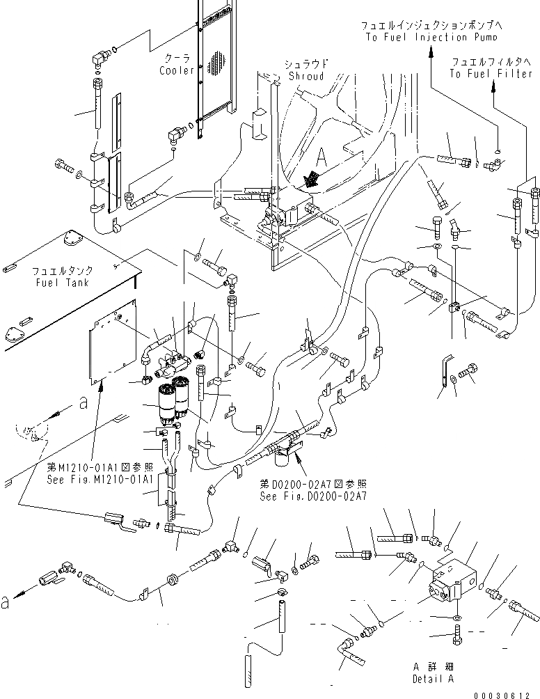 Схема запчастей Komatsu PC1250SP-7 - ТОПЛИВН. ЛИНИЯ (С ДОПОЛН. ТОПЛИВН. ФИЛЬТР.) (F/BYPASS) ТОПЛИВН. БАК. AND КОМПОНЕНТЫ