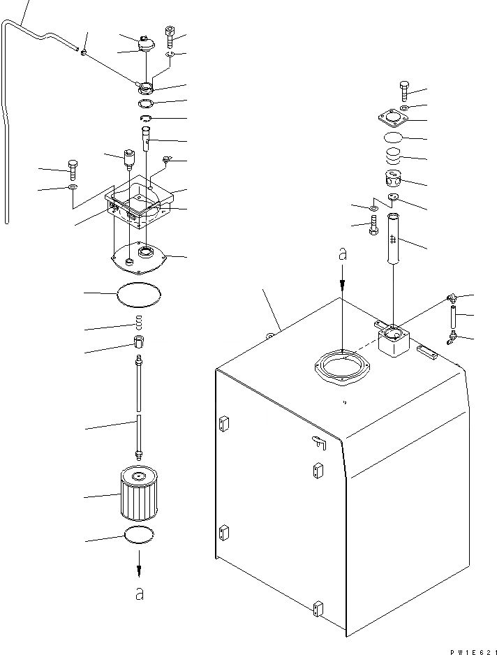Схема запчастей Komatsu PC1250SP-7 - ГИДР. БАК. (БАК) (ДЛЯ ЗАПЫЛЕНН. РАЙОНОВ) ГИДРАВЛИКА