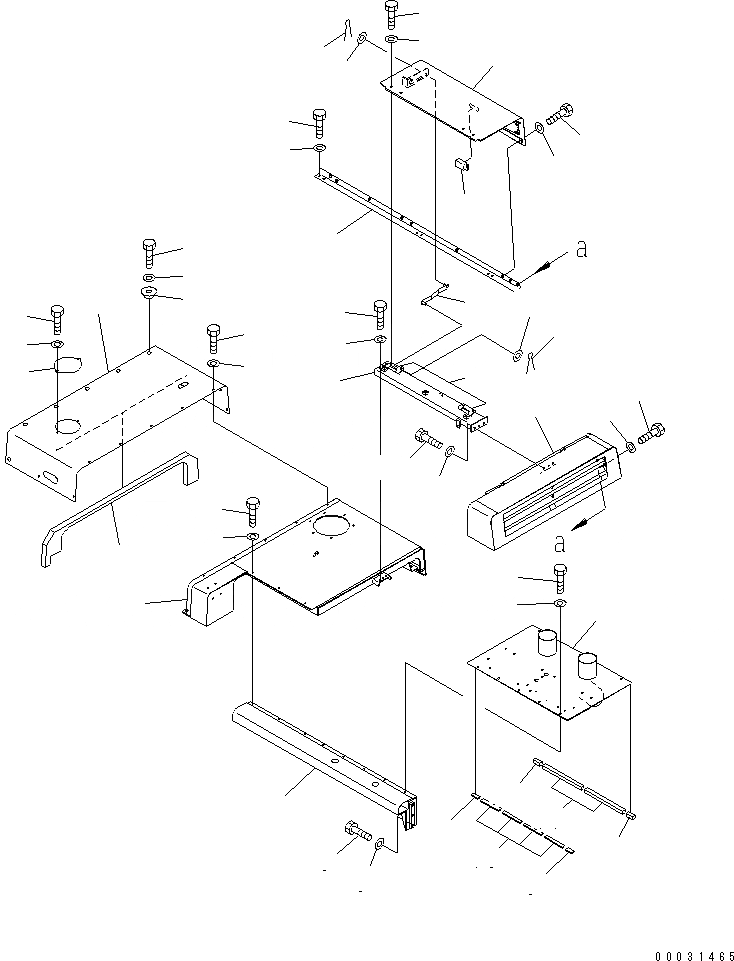 Схема запчастей Komatsu PC1250SP-7 - КАПОТ (TROPICAL WEATHER¤ ДЛЯ ЗАПЫЛЕНН. РАЙОНОВ)(№-) ЧАСТИ КОРПУСА