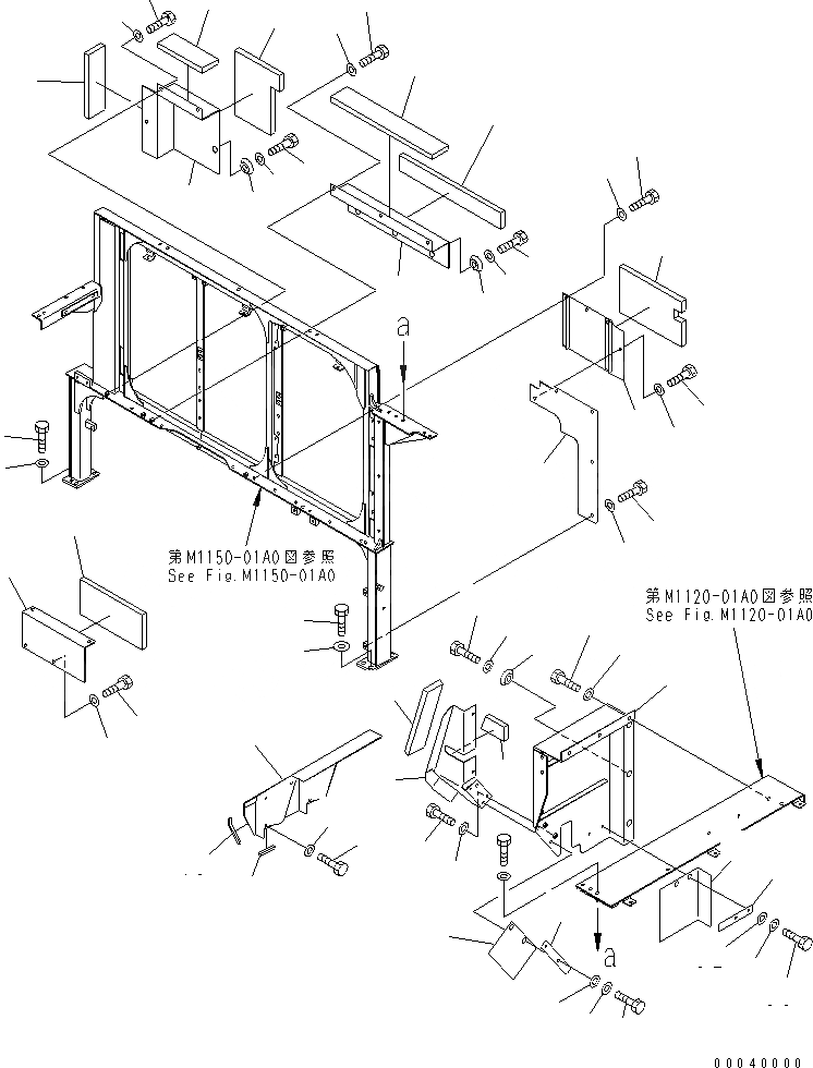 Схема запчастей Komatsu PC1250SP-7 - ПЕРЕГОРОДКА. (КАБИНА) (TROPICAL WEATHER СПЕЦ-Я.)(№7-) ЧАСТИ КОРПУСА