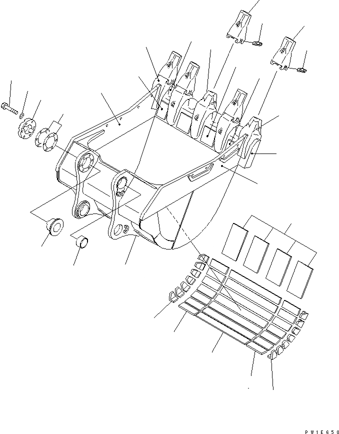 Схема запчастей Komatsu PC1250SP-7 - КОВШ .M¤ MM (ВЕРТИКАЛЬН. ПАЛЕЦ) (УСИЛЕНН.) РАБОЧЕЕ ОБОРУДОВАНИЕ