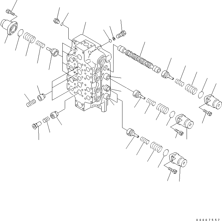 Схема запчастей Komatsu PC1250SP-7 - ОСНОВН. КЛАПАН (/) (4-Х СЕКЦИОНН.) (NO.)(№7-) ОСНОВН. КОМПОНЕНТЫ И РЕМКОМПЛЕКТЫ