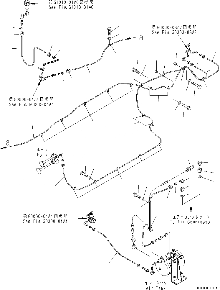 Схема запчастей Komatsu PC1250SE-7 - ВОЗД. СИСТЕМА (ВОЗДУХОВОД) (АВТОМАТИЧ. СМАЗ.) ВОЗД. СИСТЕМА