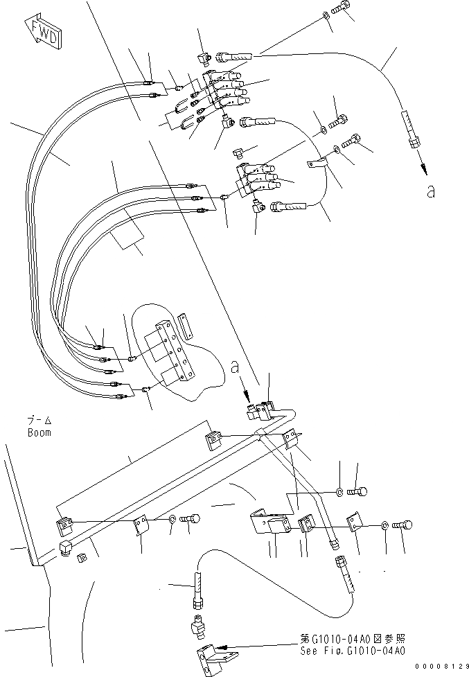 Схема запчастей Komatsu PC1250SE-7 - АВТОМАТИЧ. СМАЗ. (ГИДРОЛИНИЯ СТРЕЛЫ) ВОЗД. СИСТЕМА