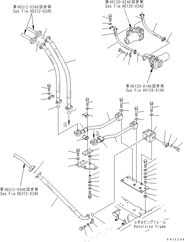 Схема запчастей Komatsu PC1250SE-7 - ЛИНИЯ ПОДАЧИS (ТРУБЫ И КЛАПАН BRANCH) ГИДРАВЛИКА