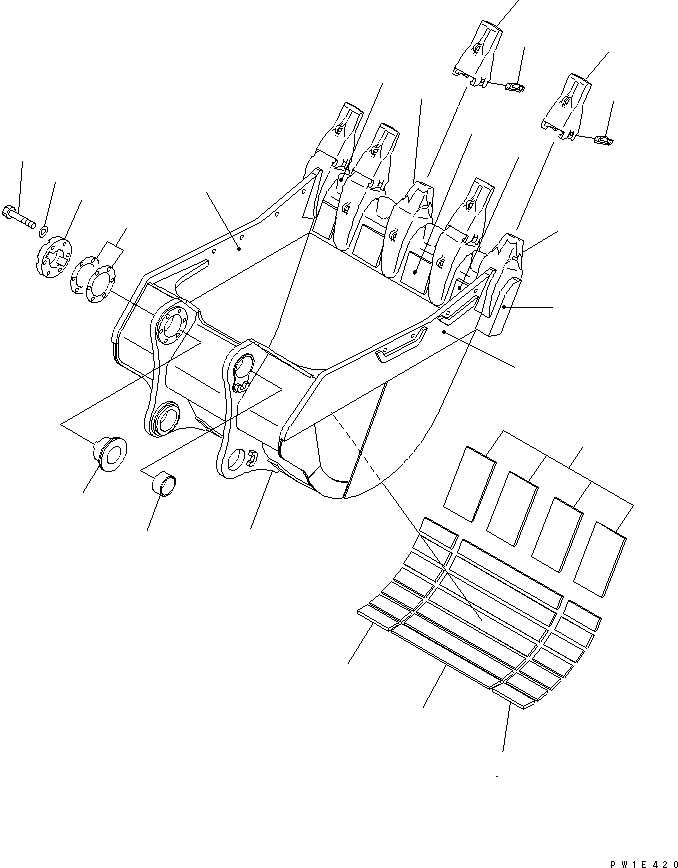 Схема запчастей Komatsu PC1250SE-7 - КОВШ .M¤ MM (ВЕРТИКАЛЬН. ПАЛЕЦ) (УСИЛЕНН.) РАБОЧЕЕ ОБОРУДОВАНИЕ