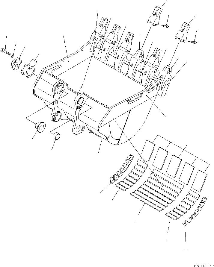 Схема запчастей Komatsu PC1250SE-7 - КОВШ .7M¤ 8MM (ВЕРТИКАЛЬН. ПАЛЕЦ) (УСИЛЕНН.) РАБОЧЕЕ ОБОРУДОВАНИЕ