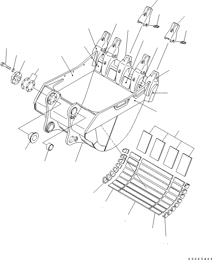 Схема запчастей Komatsu PC1250SE-7 - КОВШ .M¤ MM (ВЕРТИКАЛЬН. ПАЛЕЦ) (С CORNER КОЖУХ) (УСИЛЕНН.) (SUMITOMO KINZOKU) РАБОЧЕЕ ОБОРУДОВАНИЕ