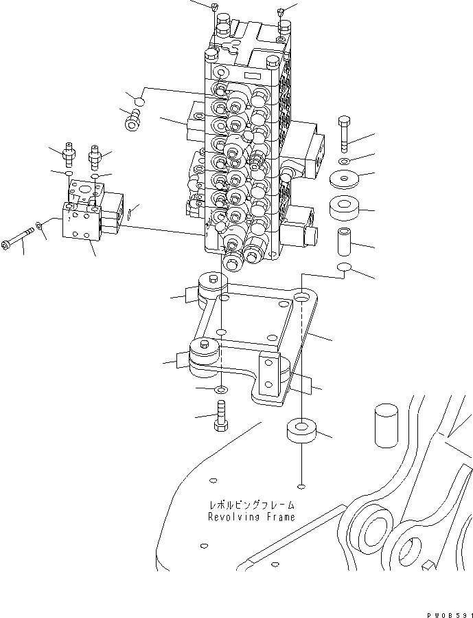 Схема запчастей Komatsu PC128US-2 - ОСНОВН. КЛАПАН (КОРПУС И КРЕПЛЕНИЕ) (ДЛЯ -ACTUATER НАВЕСН. ОБОРУД)(№-) ГИДРАВЛИКА