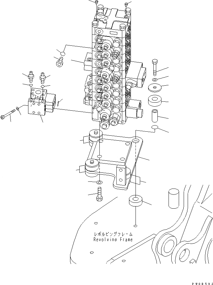 Схема запчастей Komatsu PC128US-2 - ОСНОВН. КЛАПАН (КОРПУС И КРЕПЛЕНИЕ) (ДЛЯ -ACTUATER НАВЕСН. ОБОРУД И ОТВАЛ)(№-) ГИДРАВЛИКА