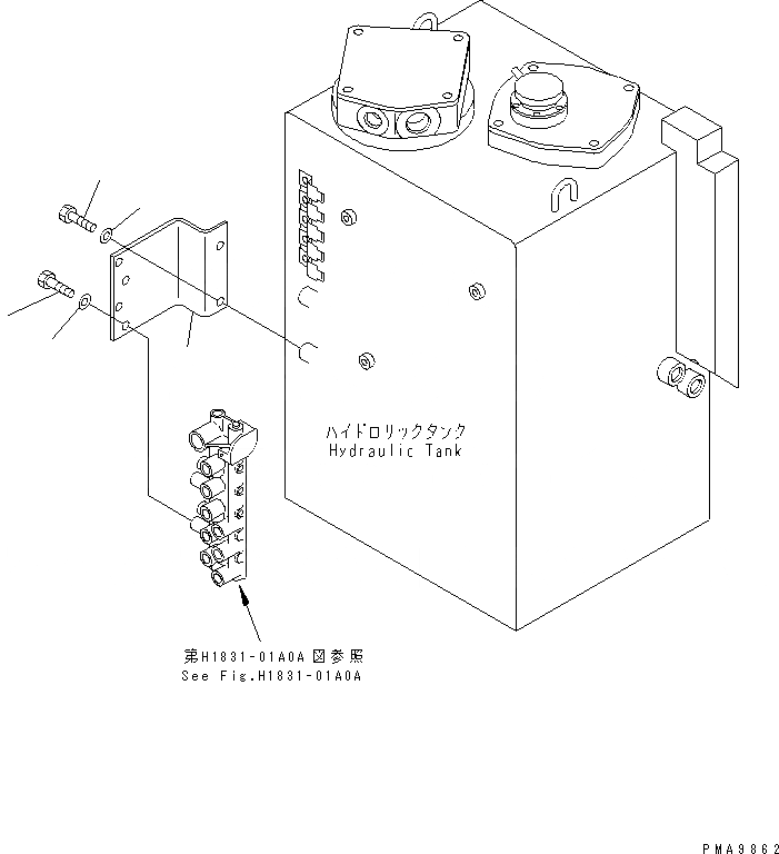 Схема запчастей Komatsu PC128US-1 - СОЛЕНОИДНЫЙ КЛАПАН ЛИНИЯ (КОРПУС) ГИДРАВЛИКА