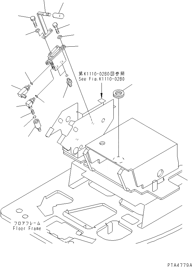 Схема запчастей Komatsu PC128US-1 - ОСНОВН. КОНСТРУКЦИЯ (ОТВАЛ УПРАВЛ-Е) КАБИНА ОПЕРАТОРА И СИСТЕМА УПРАВЛЕНИЯ