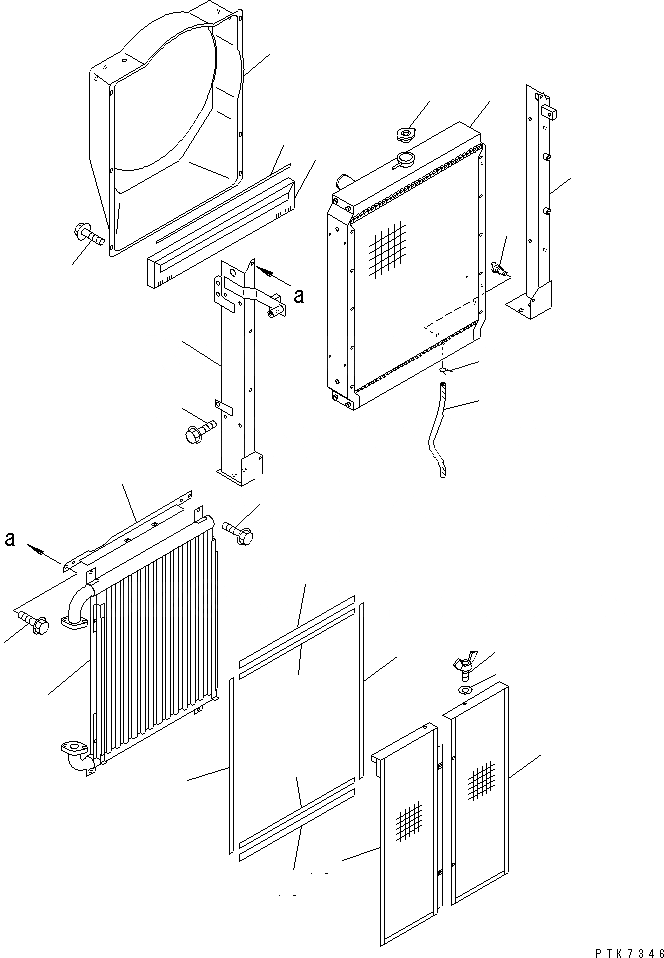 Схема запчастей Komatsu PC128UU-2 - ОХЛАЖД-Е (РАДИАТОР И МАСЛООХЛАДИТЕЛЬ)(№-7) СИСТЕМА ОХЛАЖДЕНИЯ