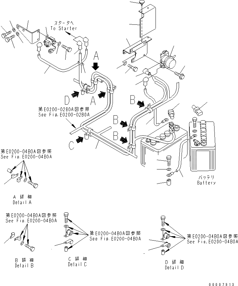 Схема запчастей Komatsu PC128UU-2 - VEHICLE ЭЛЕКТР. (ПРОВОДКА СТАРТЕРА) (АВТОМАТИЧ. DECEL)(№-) ЭЛЕКТРИКА