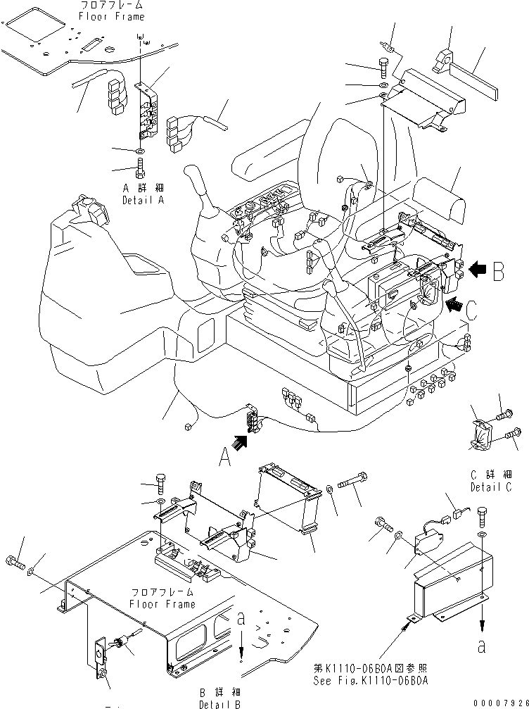 Схема запчастей Komatsu PC128UU-2 - ОСНОВН. КОНСТРУКЦИЯ (ЭЛЕКТР.)(№-) КАБИНА ОПЕРАТОРА И СИСТЕМА УПРАВЛЕНИЯ