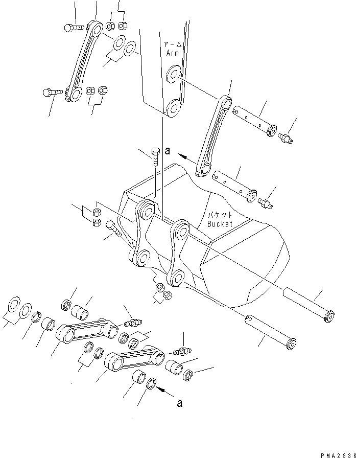 Схема запчастей Komatsu PC128UU-2 - СОЕДИНЕНИЕ КОВША РАБОЧЕЕ ОБОРУДОВАНИЕ