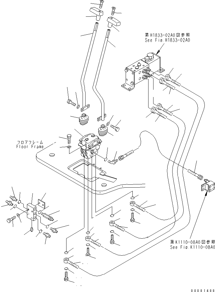 Схема запчастей Komatsu PC128UU-1 - ОСНОВН. КОНСТРУКЦИЯ (КОНТРОЛЬ ХОДА) (MULTIPLE PATTERN УПРАВЛ-Е)(№7-) КАБИНА ОПЕРАТОРА И СИСТЕМА УПРАВЛЕНИЯ