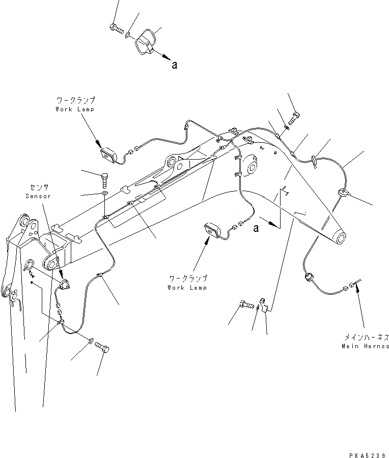 Схема запчастей Komatsu PC128UU-1 - MONO-СТРЕЛА (ДАТЧИК И HANDRAIL) РАБОЧЕЕ ОБОРУДОВАНИЕ