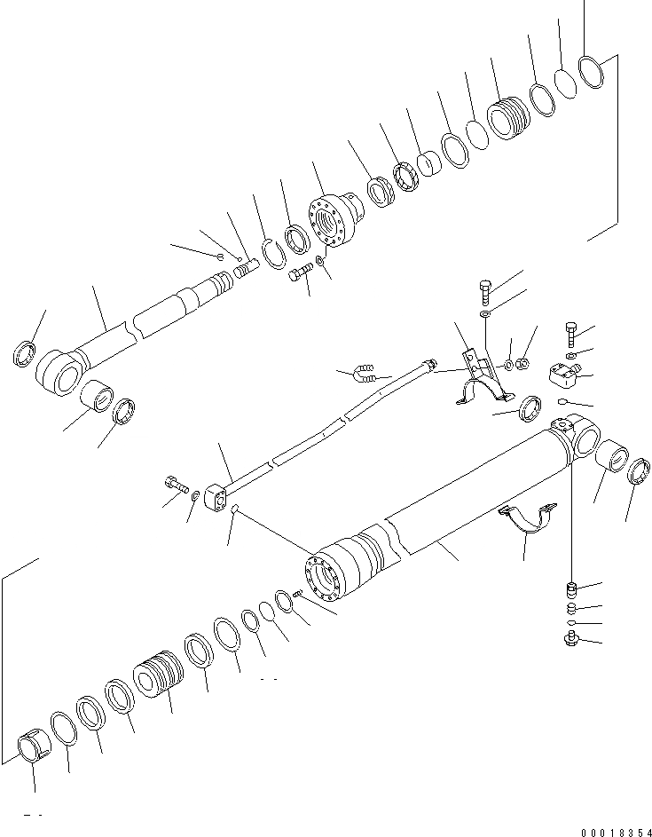 Схема запчастей Komatsu PC128US-2-A - ЦИЛИНДР РУКОЯТИ(ВНУТР. ЧАСТИ) ОСНОВН. КОМПОНЕНТЫ И РЕМКОМПЛЕКТЫ