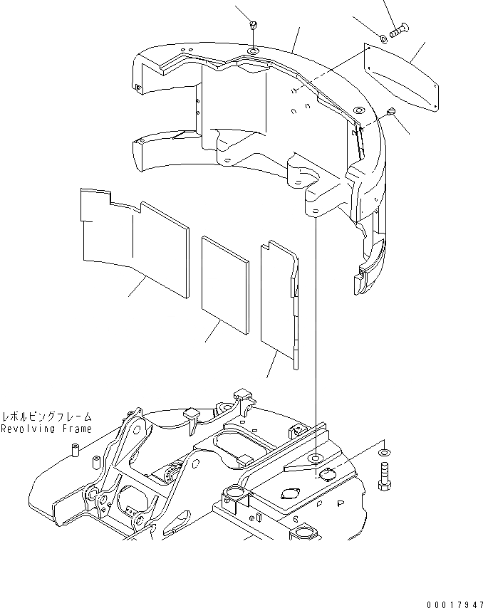 Схема запчастей Komatsu PC128US-2-AC - ПРОТИВОВЕС (ДЛЯ ОТВАЛ) ЧАСТИ КОРПУСА