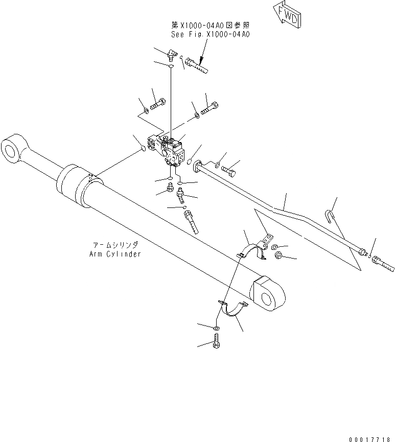 Схема запчастей Komatsu PC128US-2-AC - РУКОЯТЬ CRANE (ЦИЛИНДР РУКОЯТИ) (ГЛАВН. КЛАПАН) СПЕЦ. ОПЦИИ