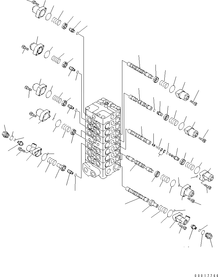 Схема запчастей Komatsu PC128US-2-AT - ОСНОВН. КЛАПАН (7-КЛАПАН) (/) (ДЛЯ НАВЕСН. ОБОРУД.) ОСНОВН. КОМПОНЕНТЫ И РЕМКОМПЛЕКТЫ