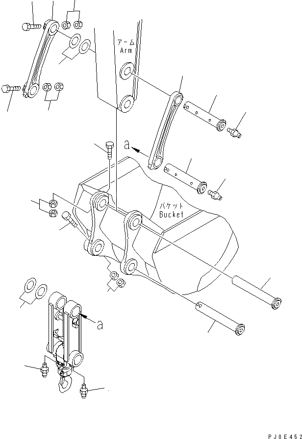 Схема запчастей Komatsu PC128US-2 - СОЕДИНЕНИЕ КОВША (РУКОЯТЬ CRANE СПЕЦ-Я.) (YELНИЗ.)(№7-) РАБОЧЕЕ ОБОРУДОВАНИЕ
