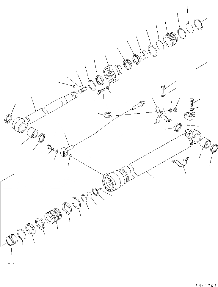 Схема запчастей Komatsu PC128US-2 - ЦИЛИНДР РУКОЯТИ(ВНУТР. ЧАСТИ) (BLUE)(№-) ОСНОВН. КОМПОНЕНТЫ И РЕМКОМПЛЕКТЫ