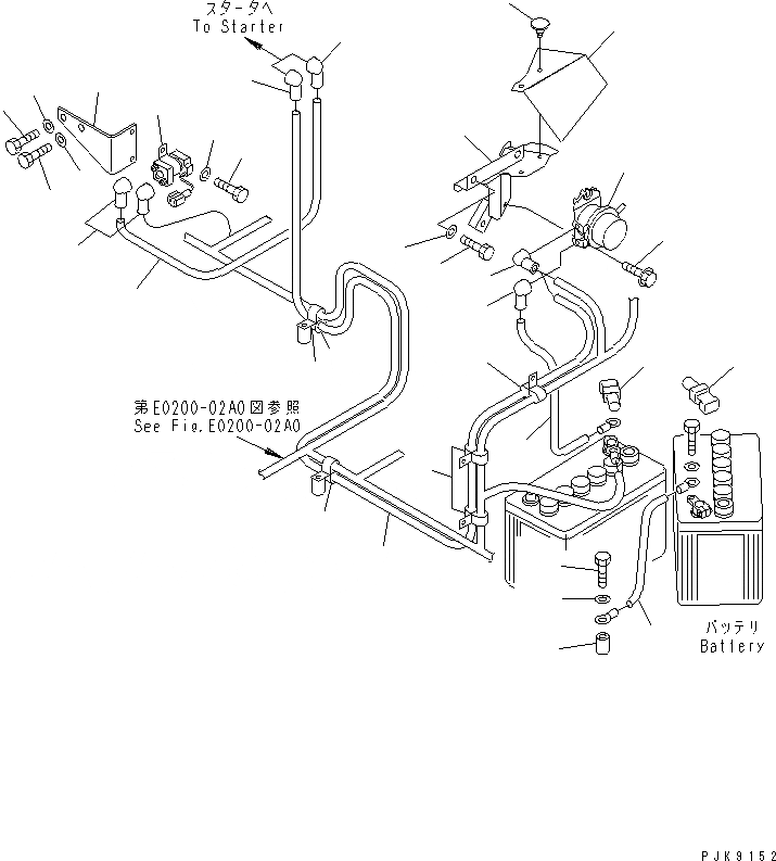 Схема запчастей Komatsu PC128UU-2 - VEHICLE ЭЛЕКТР. (ПРОВОДКА СТАРТЕРА) ЭЛЕКТРИКА