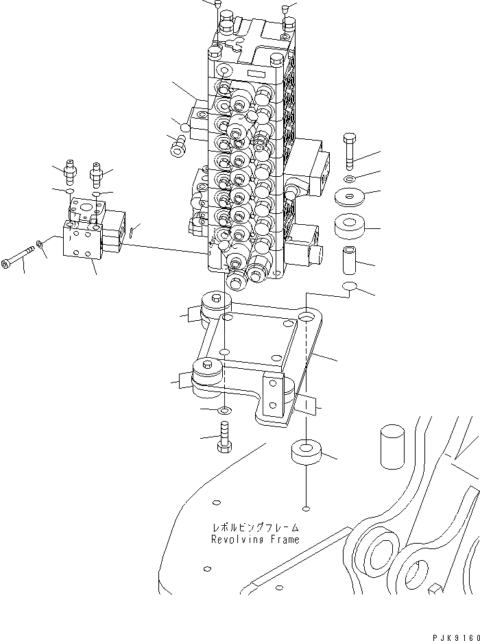 Схема запчастей Komatsu PC128UU-2 - ОСНОВН. КЛАПАН (КОРПУС И КРЕПЛЕНИЕ) (ДЛЯ НАВЕСН. ОБОРУД.) ГИДРАВЛИКА