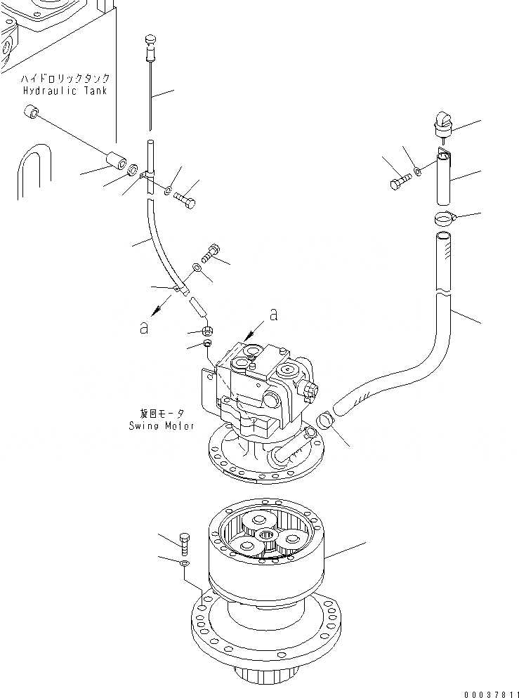 Схема запчастей Komatsu PC128UU-2 - МЕХАНИЗМ ПОВОРОТА(№97-) ПОВОРОТН. КРУГ И КОМПОНЕНТЫ