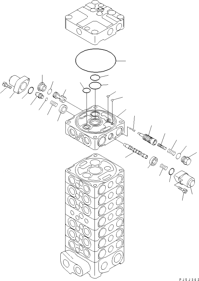 Схема запчастей Komatsu PC128UU-2 - ОСНОВН. КЛАПАН (8-КЛАПАН) (/) ОСНОВН. КОМПОНЕНТЫ И РЕМКОМПЛЕКТЫ