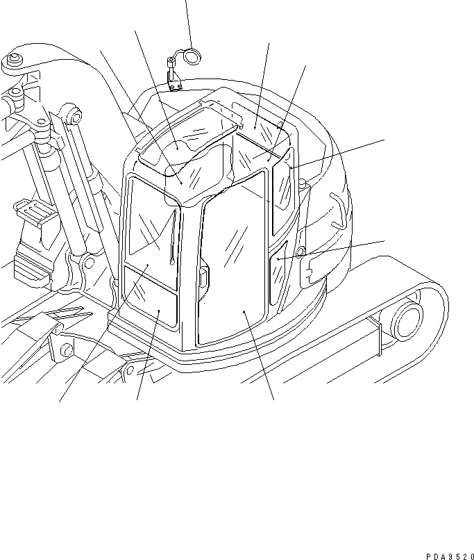 Схема запчастей Komatsu PC128UU-1 - СТЕКЛА И ЗАДН. VIEW MIRROR КАТАЛОГИ ЗЧ
