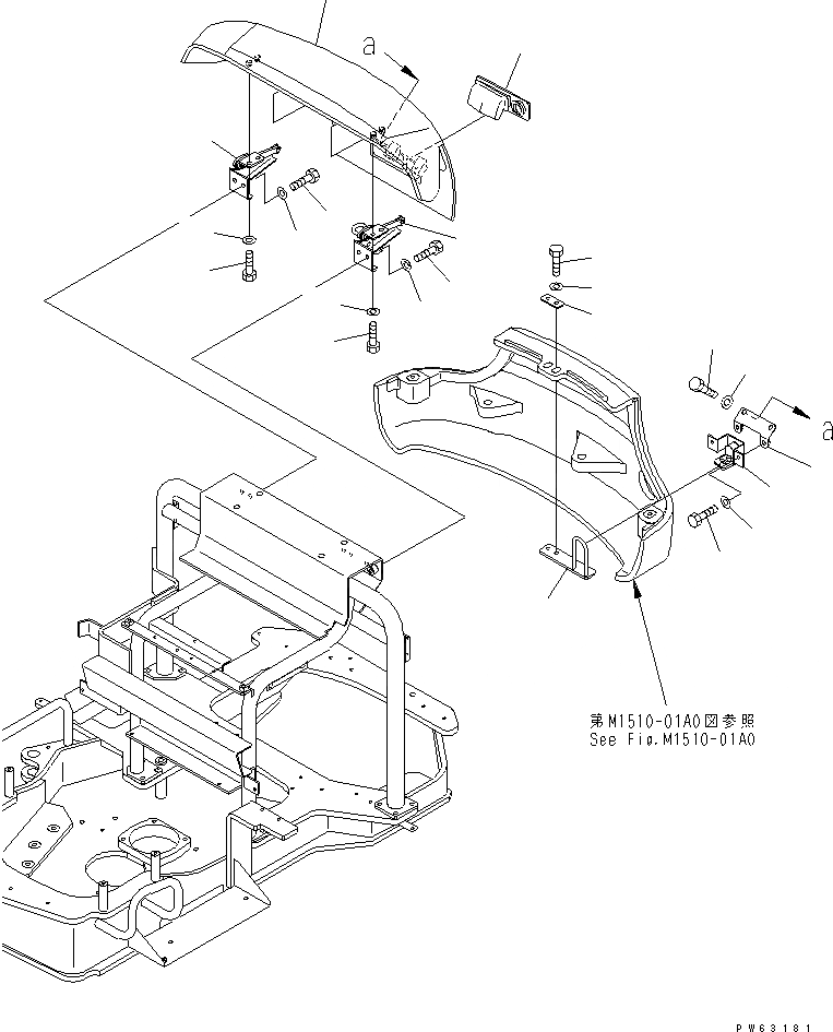 Схема запчастей Komatsu PC12R-8 - КАПОТ ЧАСТИ КОРПУСА