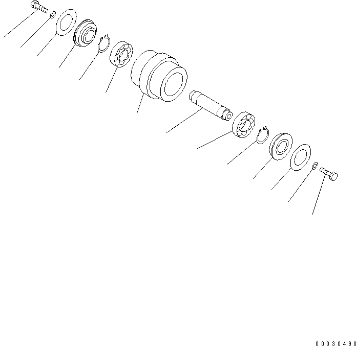 Схема запчастей Komatsu PC12R-8 - ОПОРНЫЙ КАТОК (ДЛЯ РЕЗИН. SHOE) ХОДОВАЯ