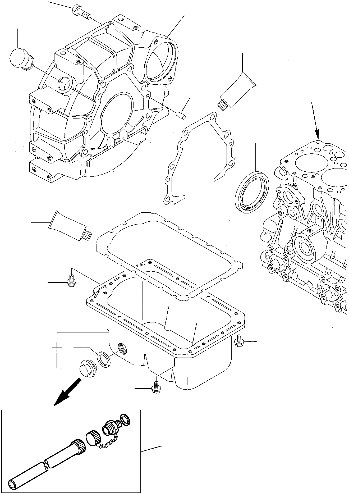 Схема запчастей Komatsu PC12R-8 - МАХОВИК - СИСТЕМА СМАЗКИ МАСЛ. НАСОС ДВИГАТЕЛЬ