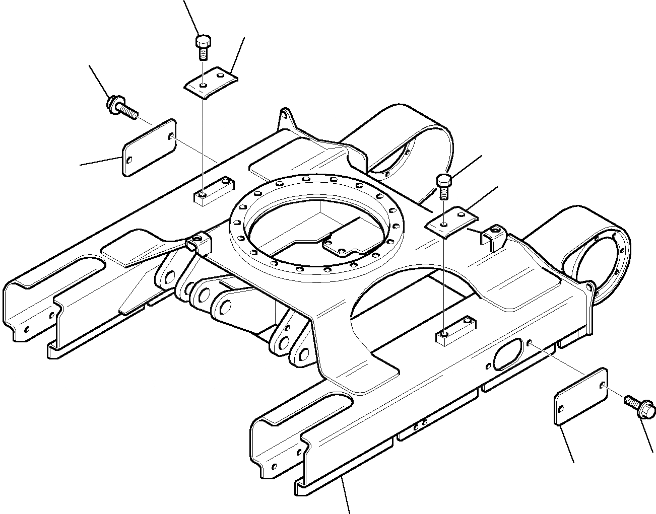 Схема запчастей Komatsu PC12R-8 - ГУСЕНИЧНАЯ РАМА ХОДОВАЯ